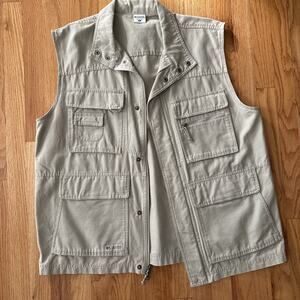 Columbia Men’s XL Vest Silver Ridge Khaki Tan Utility Fishing Outdoor READ
